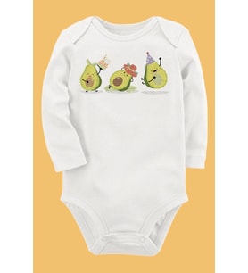 Organik Baskılı Pamuklu Unisex Bebek Body UZUNKOLE135