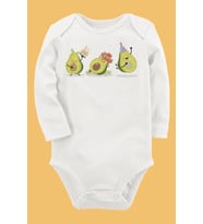 Organik Baskılı Pamuklu Unisex Bebek Body UZUNKOLE135