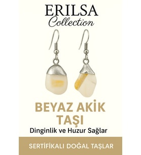 Sertifikalı Beyaz Akik Taşı Küpe – Saflık, Huzur ve Ruhsal Denge Taşı