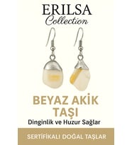 Sertifikalı Beyaz Akik Taşı Küpe – Saflık, Huzur ve Ruhsal Denge Taşı (Çok Renkli)