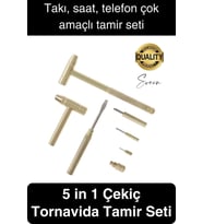 Premium 5 in 1 Çekiç Tornavida Tamir Seti Takı Saat Çok Amaçlı Çift Kafa Telefon Mücevher Kuyumcu