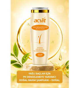 Acvit Yağlı Saçlar Için Ph Dengelemeye Yardımcı Doğal Bakım Şampuanı – 330 ml