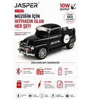 Jasper Jpr-1501 Siyah 10w Bluetooth Hoparlörlü Retro Kamyon Tasarım – Fm Radyo, Usb, Tf Kart, Aux Ve