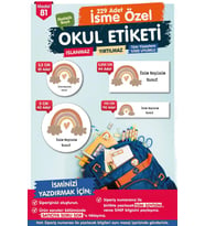 Okul Etiketi Kalem Defter Etiketi Özel İsim Yazılabilen Etiket Seti - İsim Etiketi-T526-OE81