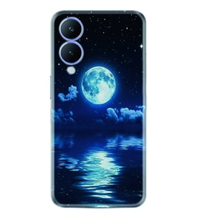 Vivo Y17S Kılıf Resimli Desenli Baskılı Silikon Night Moon 1133