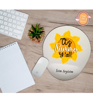Kişiye Özel Güneş Yaz Temalı Mouse Pad Bilek Destekli