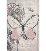 Eliana Home Baskılı, Yıkanabilir Kaymaz Taban Salon Halısı LNA1419 100x150 cm (Pembe)