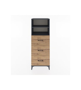 Hyperion Dolap 2 Raflı 3 Çekmeceli 60x44x163 Antrasit-Çam