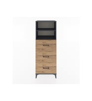 Hyperion Dolap 2 Raflı 3 Çekmeceli 60x44x163 Antrasit-Çam