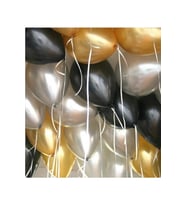 Metalik Balon 25 Adet Metalik Gri Gold Pastel Siyah Set