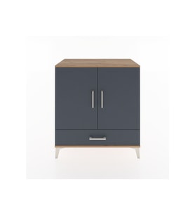 Hyperion Şifonyer 2 Raflı Tek Çekmeceli 2 Kapaklı 88x44x96 Çam-Antrasit