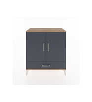 Hyperion Şifonyer 2 Raflı Tek Çekmeceli 2 Kapaklı 88x44x96 Çam-Antrasit