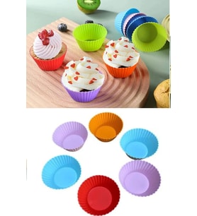 6 Adet Yıkanabilir Mini Tırtıklı Muffin Kalıbı- Ribanalı Kek-Cupcake- Renkli Hamur Işi Kabı