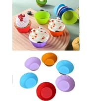 6 Adet Yıkanabilir Mini Tırtıklı Muffin Kalıbı- Ribanalı Kek-Cupcake- Renkli Hamur Işi Kabı