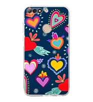 PrintiFy Huawei Y7 2018 ile Uyumlu Retro Color 3  Kamera Korumalı Şeffaf  Kılıf