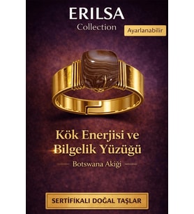 Sertifikalı Botswana Akik Doğal Taş Yüzük – Kök Enerjisi ve Bilgelik Ayarlanabilir (Çok Renkli)