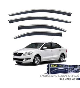 Niken Skoda Uyumlu Rapid Sedan 2013 Ve Sonrası Niken Kromlu Cam Rüzgarlığı (Karışık)