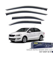 Niken Skoda Uyumlu Rapid Sedan 2013 Ve Sonrası Niken Kromlu Cam Rüzgarlığı (Karışık)