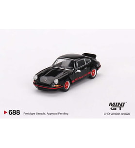 Mini GT 688 Porsche 911 RS 2.7 Black With Red Livery LHD Model Araba