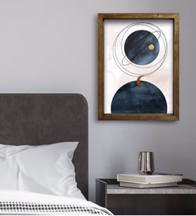 BK Gift Yatak Odası Konseptli Doğal Masif Ahşap Çerçeveli Tablo 45x65cm-66