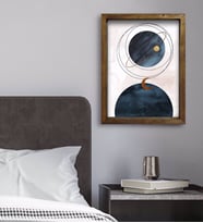 BK Gift Yatak Odası Konseptli Doğal Masif Ahşap Çerçeveli Tablo 45x65cm-66