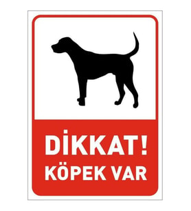Dikkat! Köpek Var Levhası (Çok Renkli)