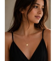 Kişiye Özel 925 Ayar Gümüş Kağıttan Uçak Model Kolye (Gold)