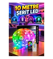 10 Metre USB Smart Şerit LED – Kumandalı, Telefon Kontrollü, Bluetooth, Sese Duyarlı, Su Geçirmez