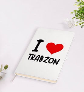 BK Gift I Love Trabzon Tasarımlı Beyaz Defter - Model 1