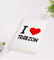 BK Gift I Love Trabzon Tasarımlı Beyaz Defter - Model 1