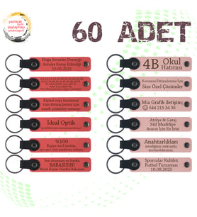 Nar Çiçeği & Yavru Ağzı, 60’lı Set, Kişiye Özgü Yazılı Anahtarlık, Kültürel Gezi Ekibine Özel Hediye