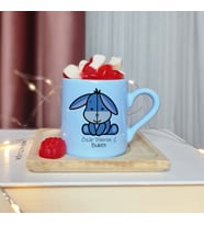 Eeyore Tasarımlı Kişiye Özel Mavi Türk Kahvesi Fincan