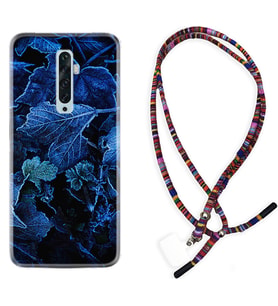 Oppo Reno 2Z 4 Lite 4 Pro 5 6 7 A31 Kılıf Boyun Asklı Rasta Silikon Blue Foid 1628