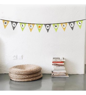 Cadılar Bayramı Kabak Temalı Halloween Yazılı Banner Süs Flama 3 Metre