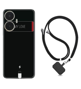 Realme C55 Kılıf Resimli Boyun Askılı İpli Desenli Silikon My Love 1402