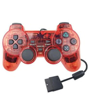 Cosmostech PS2 Controller Oyun Kolu , Titreşimli Gamepad Joystick Kırmızı