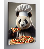 Kanvas Tablo Pizza Şefi Panda