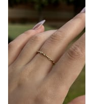 Goldium 14 ayar altın minimal zincir yüzük (Sarı)