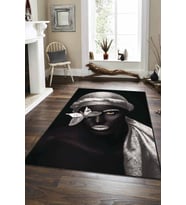Siyah Arap Kızı Zenci Kız Kaymaz Taban Dekoratif Halı AR103 - 100 x 160 cm