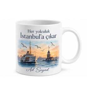 İstanbul Vapur Keyfi Temalı Kupa Bardak Özel Tasarım Hediye