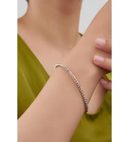 GÜMÜŞ DORİKA DORİSSA TOPLU ROSE ALTIN VE GÜMÜŞ RENKLİ TEK SIRALI BİLEZİK (Gümüş - Altın)
