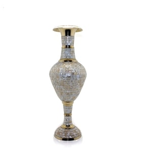 Periboia Pirinç Sedefli Vazo 35 Cm (Çok Renkli)