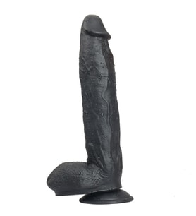 OdinsShop 31 cm Vantuzlu Realistik Siyahi Penis Vajinal Dildo