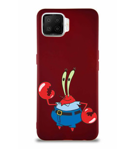 Oppo A73 Soft Premier Kapak Bay Yengeç Tasarımlı Silikon Kılıf - Mürdüm (Şeffaf)