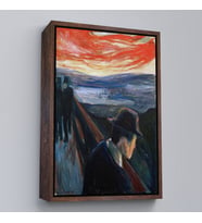 Çerçeveli Edvard Munch - Çaresizlik Tablosu - Despair (Kahverengi)
