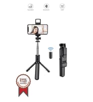 Kablosuz Tripod Selfie Çubuğu S03 Siyah, Pratik ve Şık Tasarım