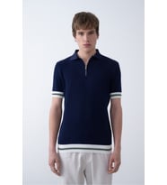 Triko Polo Yakalı T-Shirt - Premium Ribana Detaylı