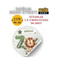 3 CM 4 CM 5 CM 6 CM DOĞUM GÜNÜ HATIRASI KİŞİYE ÖZEL KENDİNDEN YAPIŞKANLI ETİKET YUVARLAK 010