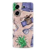 Tecno Pova 5 Kılıf Resimli Desenli Baskılı Silikon Ananas Camera Glass 1357