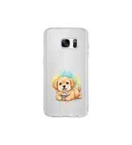Samsung Galaxy S7 ile Uyumlu Splash Köpek Tasarımlı Şeffaf Silikon Kılıf